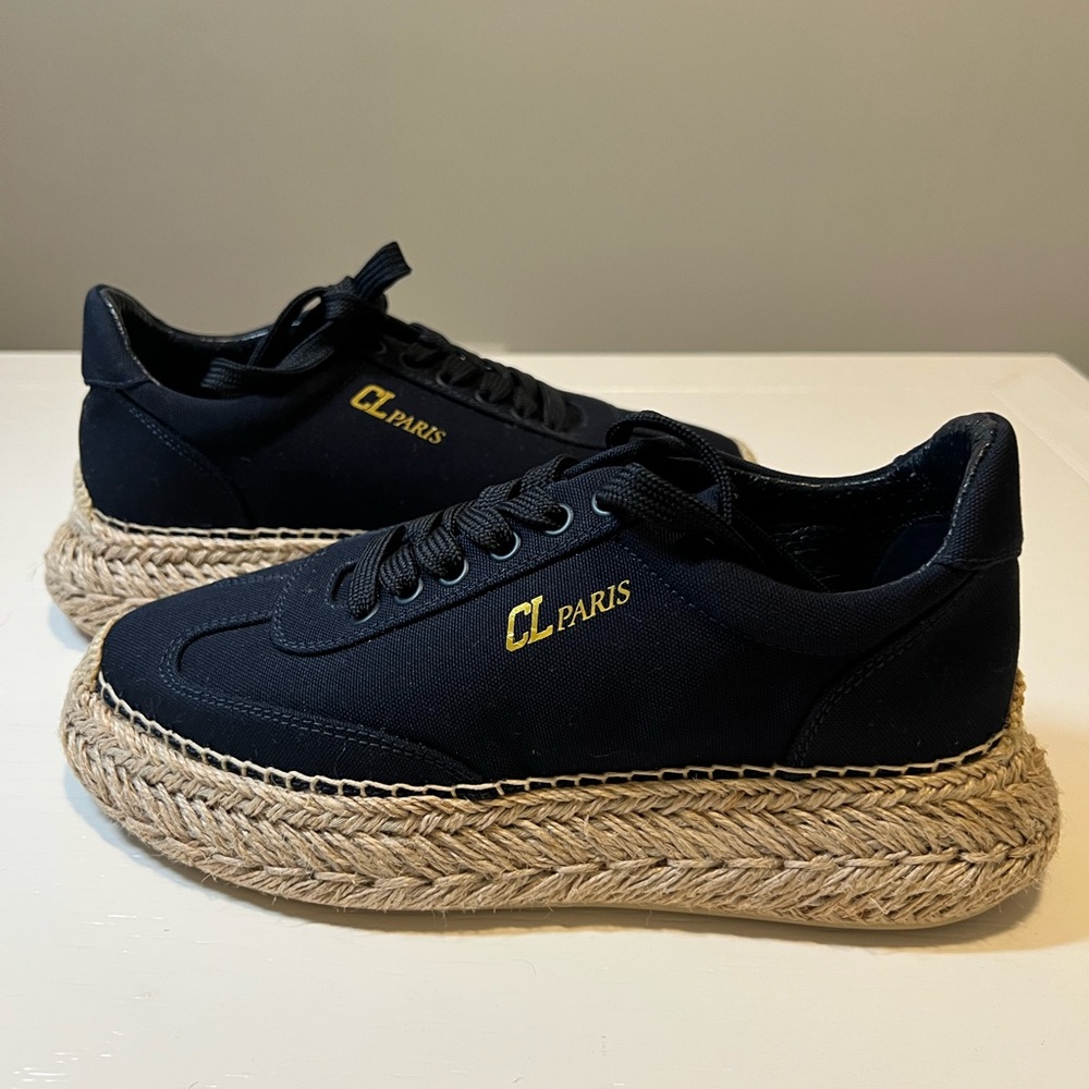 Christian Louboutin  Toile Calfskin Espasneak Flat Sneaker